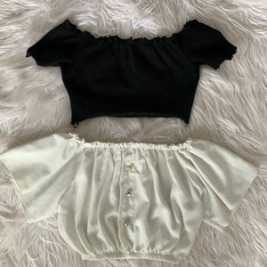 Bundle of off shoulder crop tops